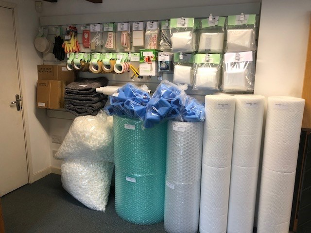 We stock an extensive range of quality packaging materials in our onsite shop.